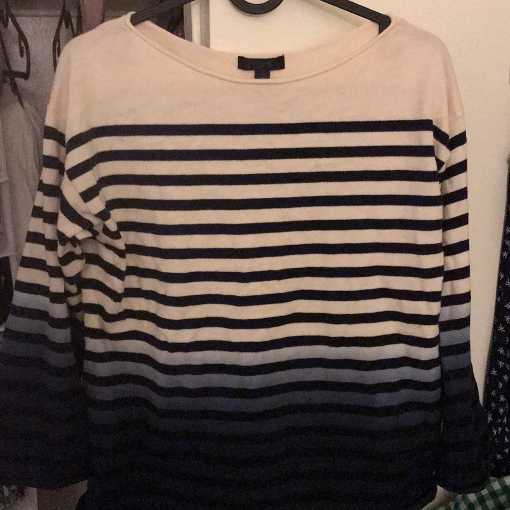 Jcrew stripe long sleeve sweater 100% cotton